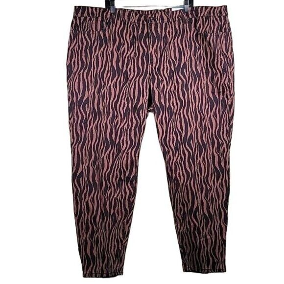 INC Tiger Print Mid Rise Skinny Jeans Sz 28W - Picture 1 of 11